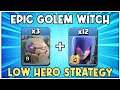 EASY 3Stars at TH12 NOW! BEST TH12 Attack Strategy / Th12 War attack Strategy / Golem + Witch + Bat