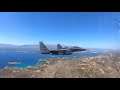 48FW F-15E Strike Eagles fly over the Greek Islands.