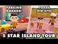 5 Star Island with a Parking Garage and Fossil Dig Site! Animal Crossing New Horizons Island Tour!