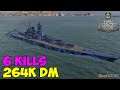 World of WarShips | Musashi | 6 KILLS | 264K Damage - Replay Gameplay 4K 60 fps