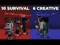 Mineraft CREATIVE VS SURVIVAL (6 Youtuber VS 10 Youtuber)