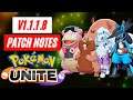 Pokemon Unite V1.1.1.8 PATCH NOTES GAMEPLAY TRAILER REVEAL NEW POKEMON NEWS ポケモンユナイト V1.1.1.8 パッチノート