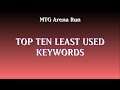 MTG Arena Run's Top Ten Least Used Keywords