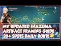 Artifact Farming in Version 2.0 Inazuma Farming Route UPDATED 20 + Spots 30+ Pieces Daily