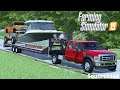 Hot Shot Trucking! | Mud Truck & 32FT Boat! | 2008 Ford F450 | Farming Simulator 19