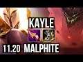 KAYLE vs MALPHITE (TOP) | 800+ games, 1.1M mastery, 3/1/3 | NA Diamond | v11.20