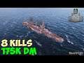 World of WarShips | Agincourt | 8 KILLS | 175K Damage - Replay Gameplay 4K 60 fps