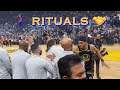 📺 Warriors rituals & handshakes pregame before Portland Trail Blazers, at Chase Center in SF