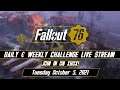 Fallout 76 Daily & Weekly Challenges Live Stream on Xbox - October 5, 2021