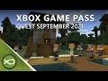 Xbox Game Pass Quest September 2021 - Leitfaden mit Minecraft