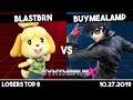 BlastBrn (Isabelle/Lucas/Mii Brawler) vs BuyMeALamp (Joker) | Losers Top 8 | Synthwave X #7