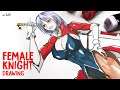 How to draw Female Knight | Manga Style | sketching | anime character | ep-325