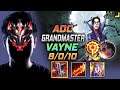 GrandMaster Vayne ADC vs Samira - 천상계 원딜 베인 템트리 룬 철갑궁 집공 ヴェイン Вейн 暗夜猎手 汎 - LOL KR 11.14