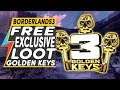 Borderlands 3 FREE EXCLUSIVE LOOT - HOW TO GET GOLDEN KEYS and DECK ECHO Skin and WEAPON TRINKET