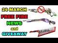 Diamond Giveaway Daily DJ ALOK, CR7 and SKYLER || Free Fire News and Updates March 24