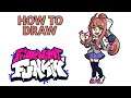 How To Draw Monika HD From Friday Night Funkin Step by Step