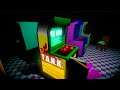 MICRO ARCADE: You're shrunk down to the size of arcade buttons in this tank game.