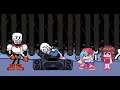 Friday Night Funkin' Papyrus over Senpai and sans over pixel girlfriend Mod (Showcase)