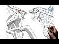 How To Draw Godzilla vs Muto | Step By Step | Godzilla