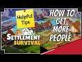 Settlement Survival:😎How to get more people 😎Guide
