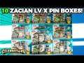 Opening 10 Pokemon Celebrations Zacian LV. X Deluxe Pin Collection Box!