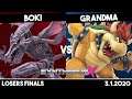 Boki (Ridley/Donkey Kong/Richter Belmont) vs Grandma (Bowser) | Losers Finals | Synthwave X #21