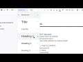 How to: Create a Heading in Google Docs