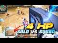 Insane 4 HP Clutch Ranked Solo Vs Squad Gameplay - Garena Free Fire