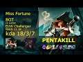 Miss Fortune ADC vs Lucian - EUW Challenger 18/3/7 Patch 11.18 Gameplay