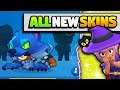 All the new Skins in Brawl Stars Update. | Graveyard shift gameplay, Power Play Details