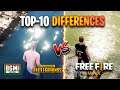 BATTLEGROUND MOBILE INDIA VS FREE FIRE MAX // PUBG MOBILE VS FREE FIRE MAX// TOP-10 DIFFERENCES