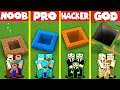 Minecraft Battle: INSIDE TUNNEL HOUSE BUILD CHALLENGE - NOOB vs PRO vs HACKER vs GOD / Animation