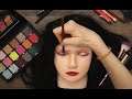 ASMR Makeup on Doll Head (Whispered) - Dark Hair Look Tutorial