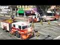 GTA 5 Firefighter Mod Engine 3 Responding With Tiller Ladder 7 To A Commercial Structure Fire