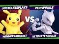 Smash Ultimate Tournament - NicMakesPlays (Pikachu, Mewtwo, Peach) Vs. Periwinkle (Mewtwo, Greninja)