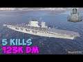 World of WarShips | Lexington | 5 KILLS | 123K Damage - Replay Gameplay 4K 60 fps