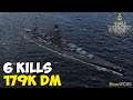 World of WarShips | Scharnhorst B | 6 KILLS | 179K Damage - Replay Gameplay 4K 60 fps
