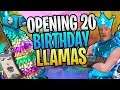 FORTNITE🥳Opening 20 Birthday Llamas In Year 2🥳Save The World Free Soon?