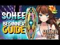 Guardian Tales SOHEE scientist COMPLETE BEGINNER GUIDE! F2P / team comps / access. / cards / merch!