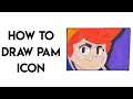 How to draw Pam Icon - Brawl Stars Step by Step