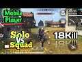 Solo Vs Squad Mobile Player π±//18Kill Garena Free Fire π₯