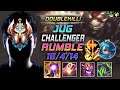 Challenger Rumble Jungle vs Gwen - 챌린저 정글 럼블 템트리 룬 균열 정복자 ランブル Рамбл 机械公敌 藍寶 - LOL KR 11.14