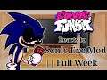 Friday Night Funkin Reacts to Sonic. Exe Mod || Full Week