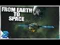 LEAVING EARTH AND REENTRY SHIP BUILT, MINING IN SPACE - Space Engineers - Survival (2019)