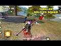 INTENSE THRILLER SOLO VS SQUAD SITUATION | GARENA FREE FIRE GAMEPLAY #4