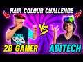 😭1 VS 1 Hair Colour Challenge With Aditech Gone Wrong😡Chapari बनाया 😫😫||Garena Freefire