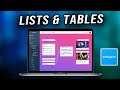 Webjets.io - How To Create Lists and Tables