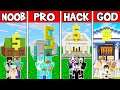 Minecraft Battle: BANK BUILD CHALLENGE - NOOB vs PRO vs HACKER vs GOD Animation