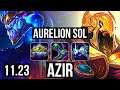 AURELION SOL vs AZIR (MID) | Rank 9 Aurelion Sol, 2/2/10 | KR Master | 11.23