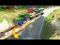 CARS VS GIANT PIT AND LOG BRIDGE - BeamNG.drive | BeamNG-Cars TV